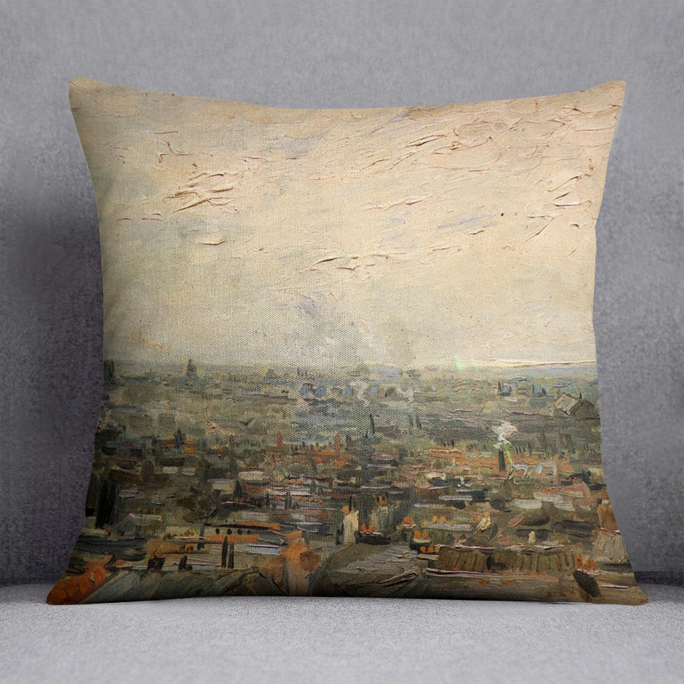View of paris from Montmarte by Van Gogh Throw Pillow