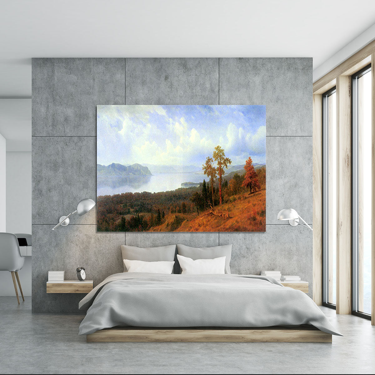 View of the Hudson River Vally by Bierstadt Canvas Print or Poster - Canvas Art Rocks - 5