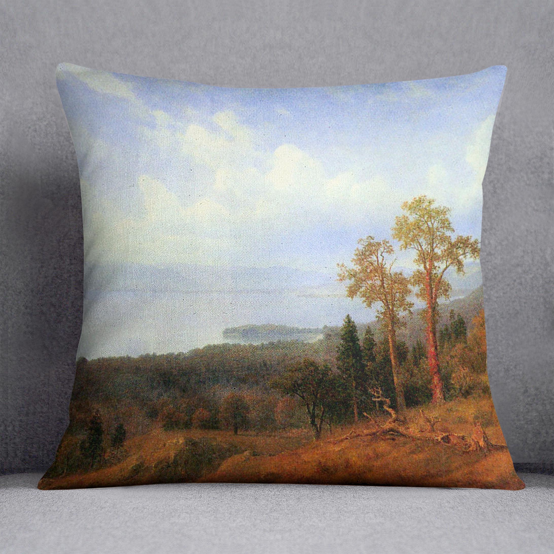 View of the Hudson River Vally by Bierstadt Cushion - Canvas Art Rocks - 1