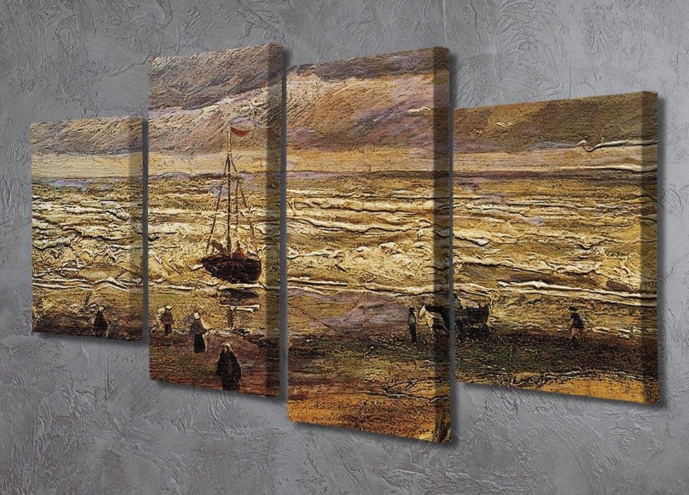 View of the Sea at Scheveningen by Van Gogh 4 Split Panel Canvas - Canvas Art Rocks - 2