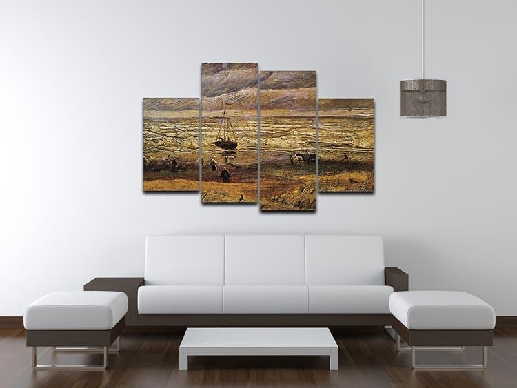 View of the Sea at Scheveningen by Van Gogh 4 Split Panel Canvas - Canvas Art Rocks - 3