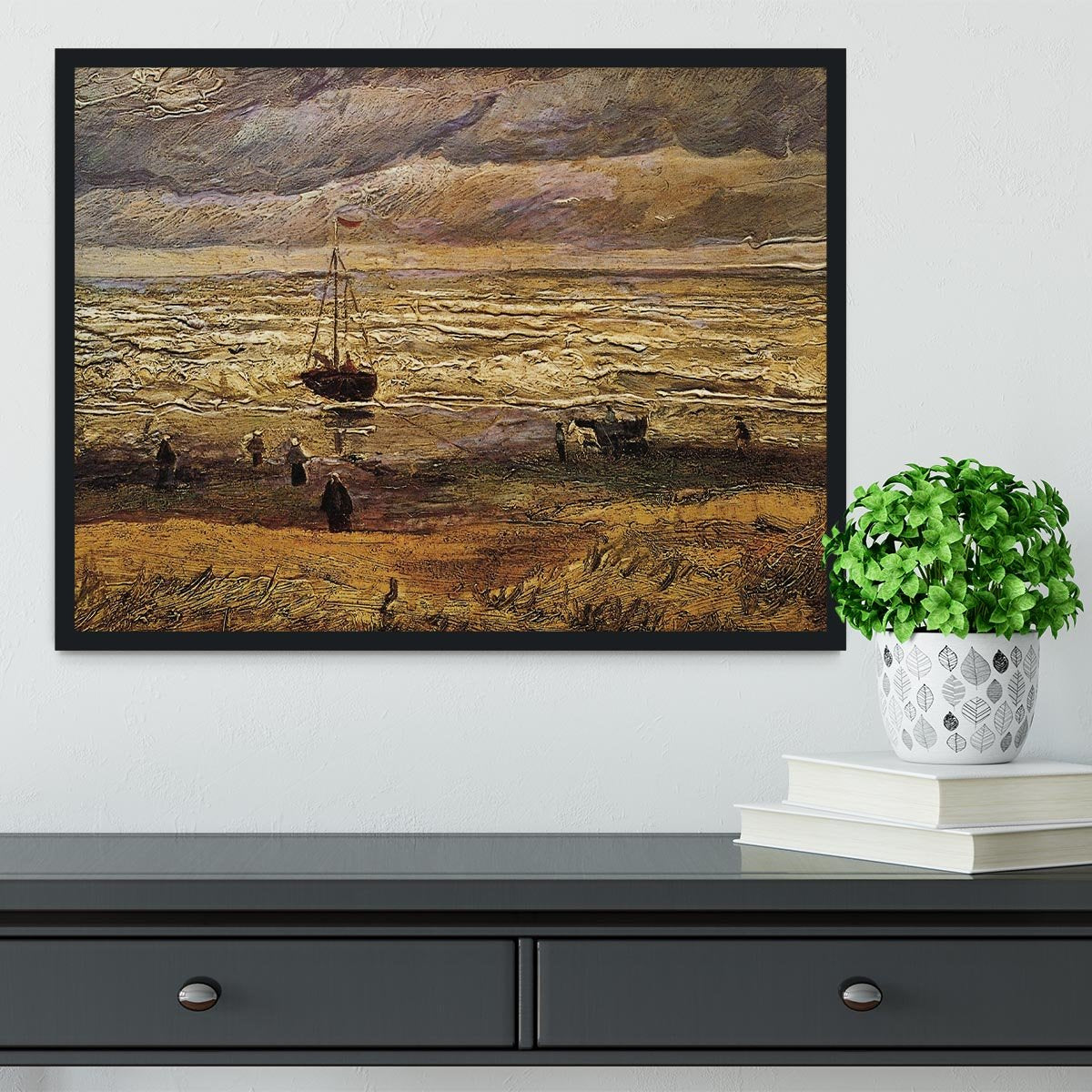 View of the Sea at Scheveningen by Van Gogh Framed Print - Canvas Art Rocks - 2
