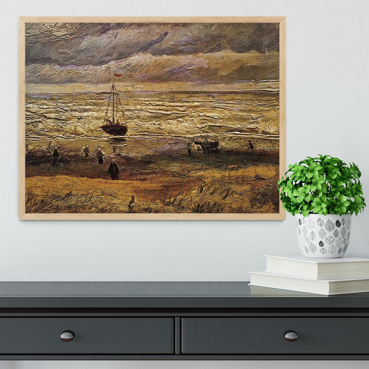 View of the Sea at Scheveningen by Van Gogh Framed Print - Canvas Art Rocks - 4