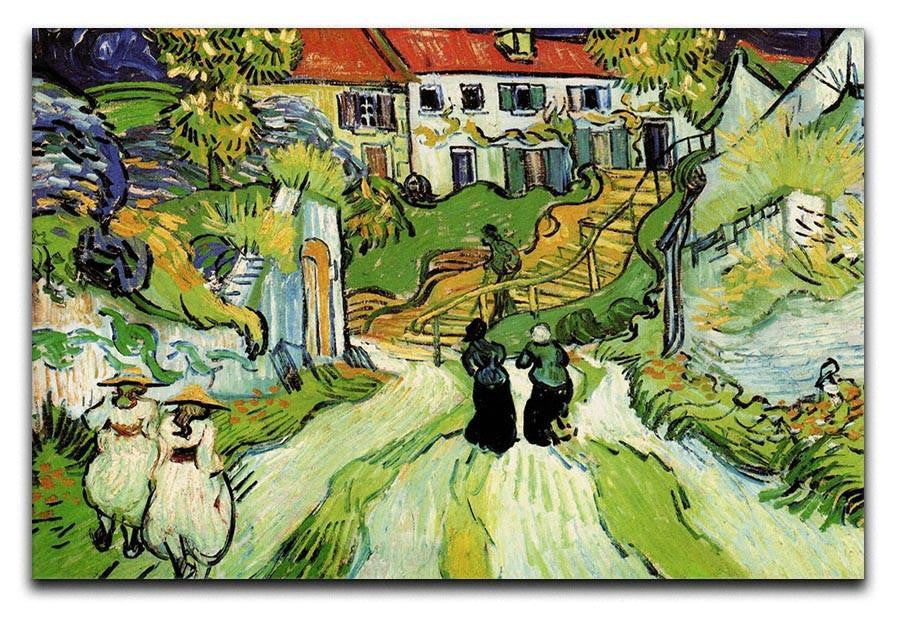 Village Street and Steps in Auvers with Figures by Van Gogh Canvas Print & Poster  - Canvas Art Rocks - 1