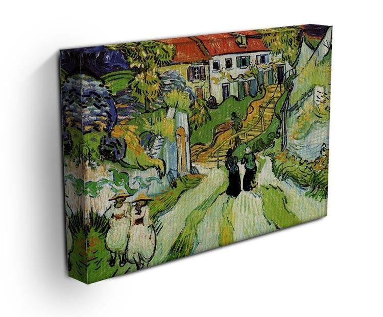 Village Street and Steps in Auvers with Figures by Van Gogh Canvas Print & Poster - Canvas Art Rocks - 3