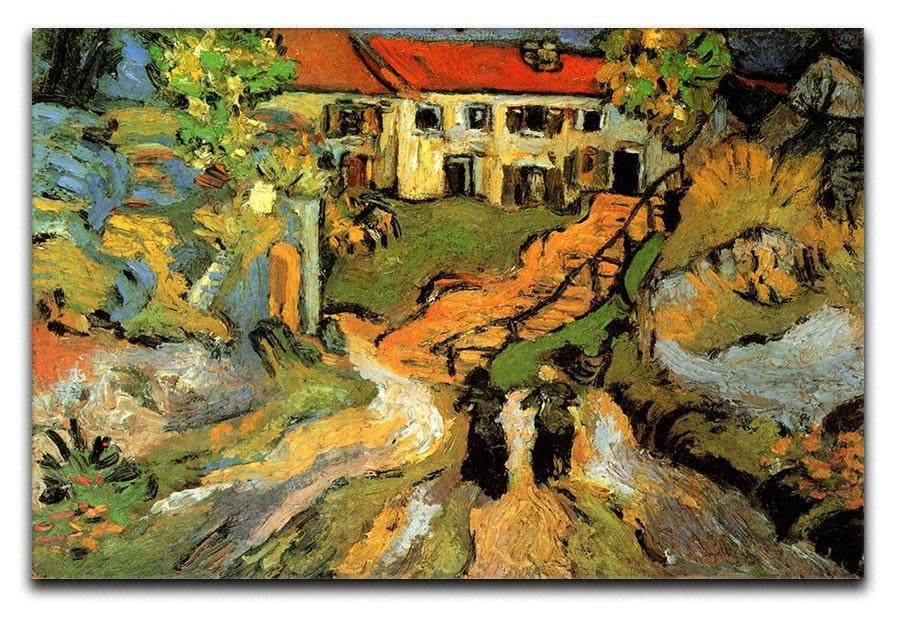 Village Street and Steps in Auvers with Two Figures by Van Gogh Canvas Print & Poster  - Canvas Art Rocks - 1