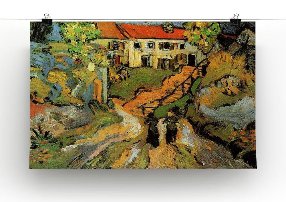 Village Street and Steps in Auvers with Two Figures by Van Gogh Canvas Print & Poster - Canvas Art Rocks - 2