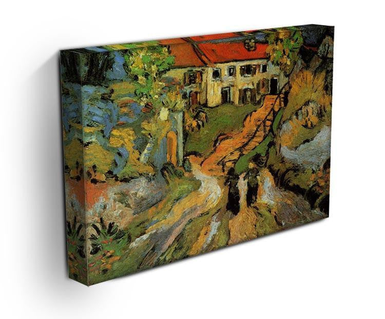 Village Street and Steps in Auvers with Two Figures by Van Gogh Canvas Print & Poster - Canvas Art Rocks - 3