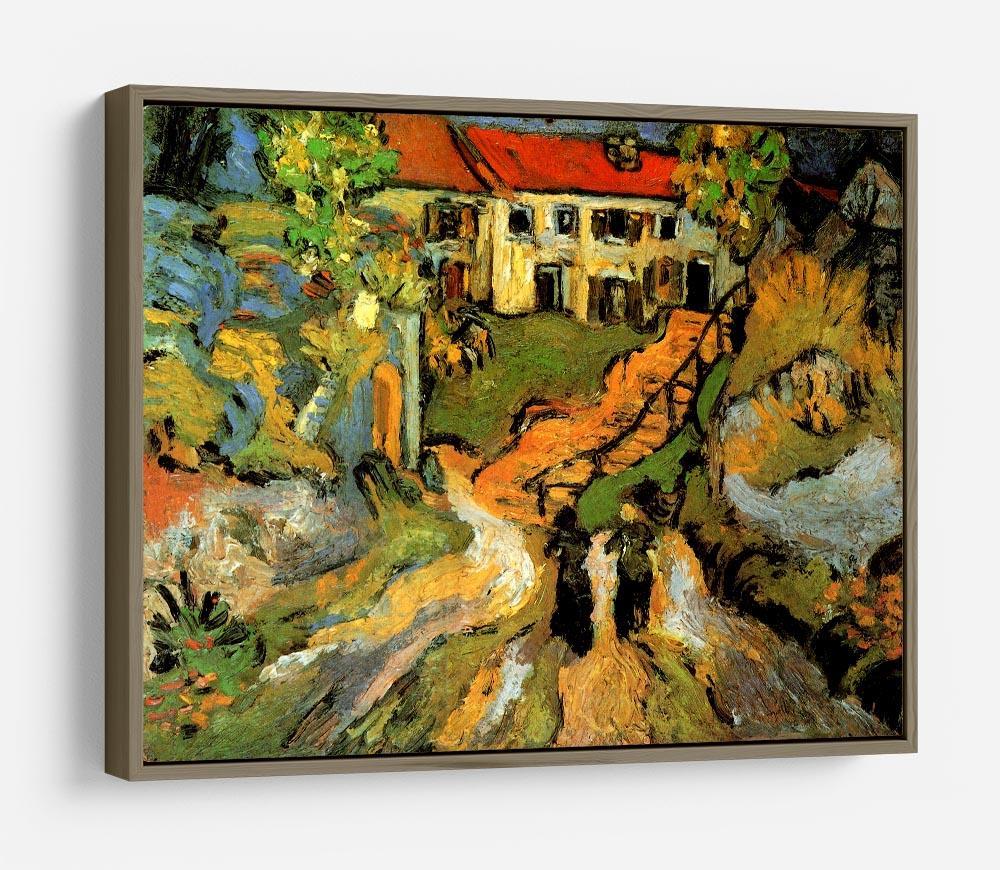 Village Street and Steps in Auvers with Two Figures by Van Gogh HD Metal Print