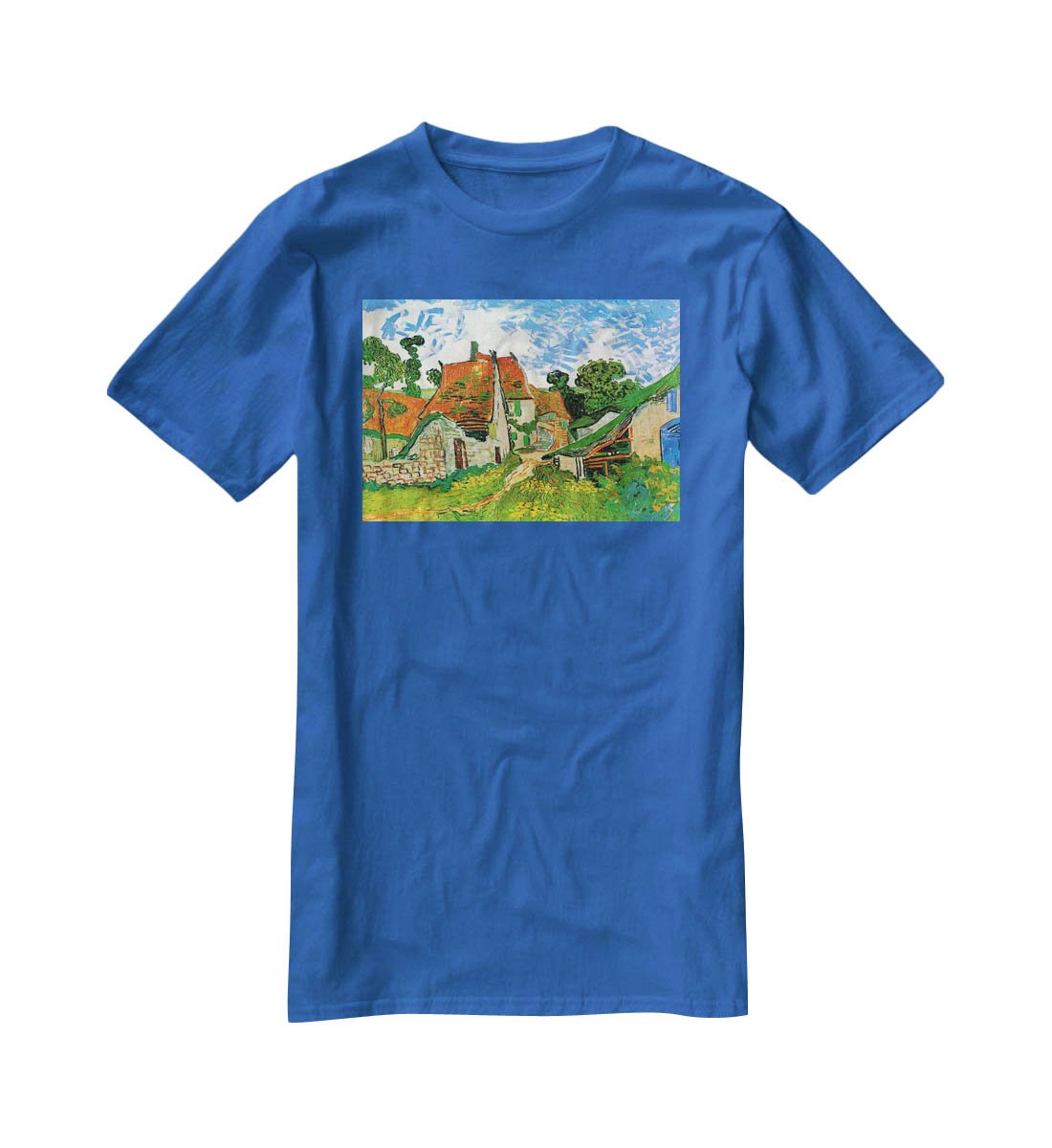 Village Street in Auvers by Van Gogh T-Shirt - Canvas Art Rocks - 2