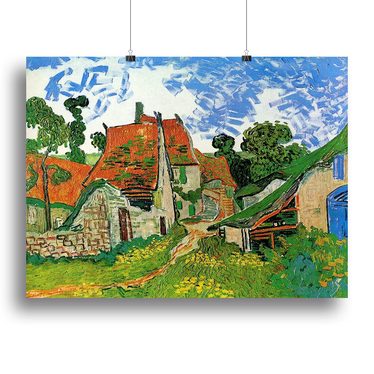 Village Street in Auvers by Van Gogh Canvas Print or Poster