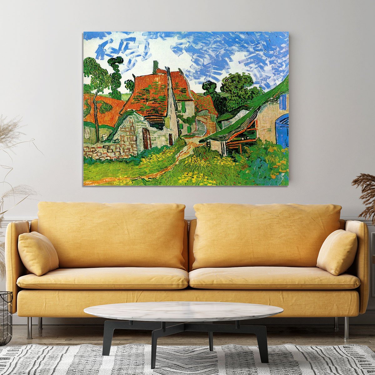 Village Street in Auvers by Van Gogh Canvas Print or Poster