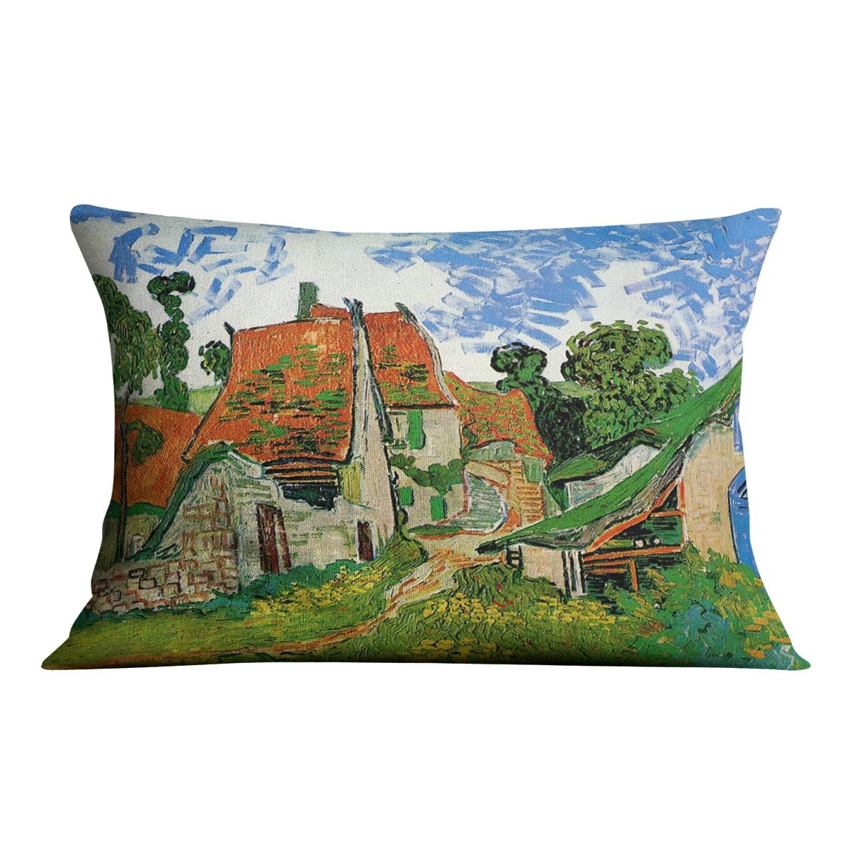 Village Street in Auvers by Van Gogh Throw Pillow