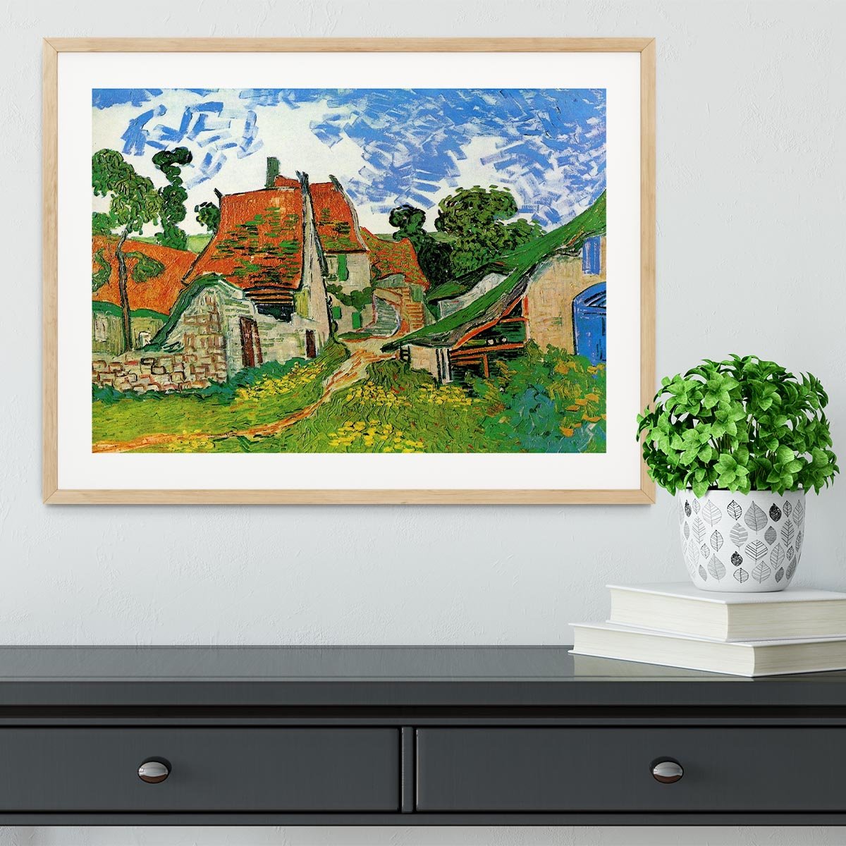 Village Street in Auvers by Van Gogh Framed Print - Canvas Art Rocks - 3