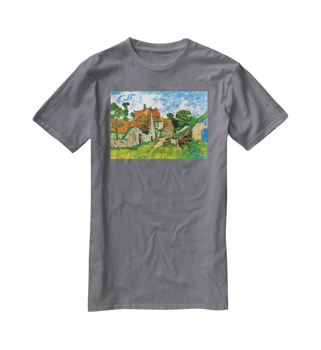 Village Street in Auvers by Van Gogh T-Shirt - Canvas Art Rocks - 3
