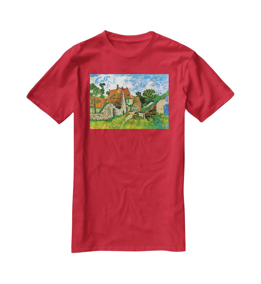 Village Street in Auvers by Van Gogh T-Shirt - Canvas Art Rocks - 4