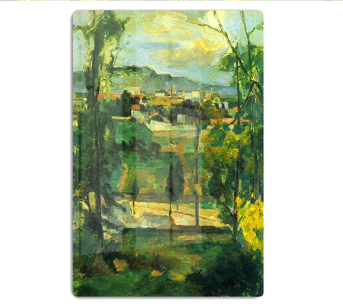 Village behind the trees Ile de France by Cezanne Acrylic Block - Canvas Art Rocks - 1