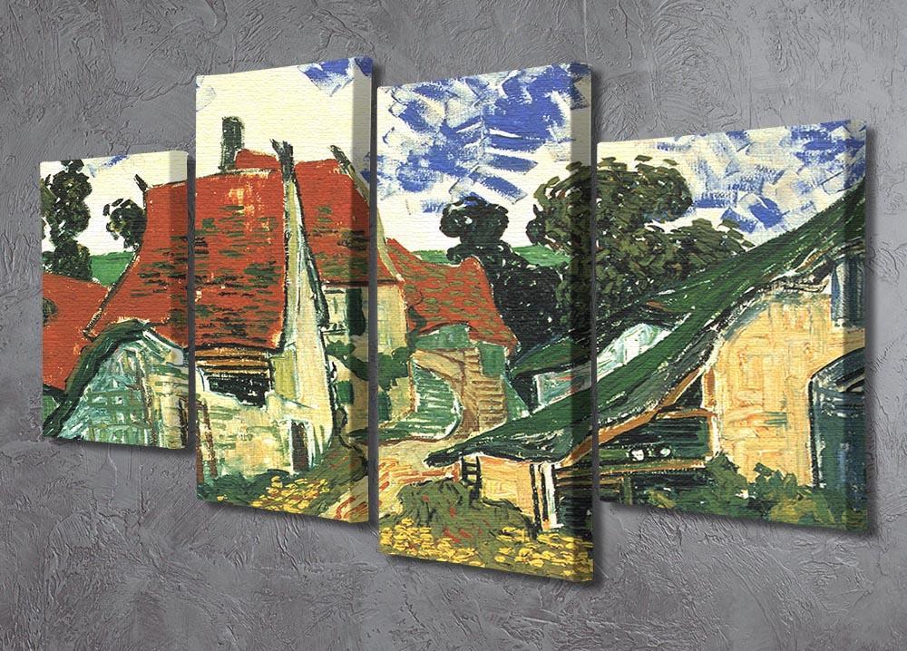 Villages Street in Auvers by Van Gogh 4 Split Panel Canvas - Canvas Art Rocks - 2