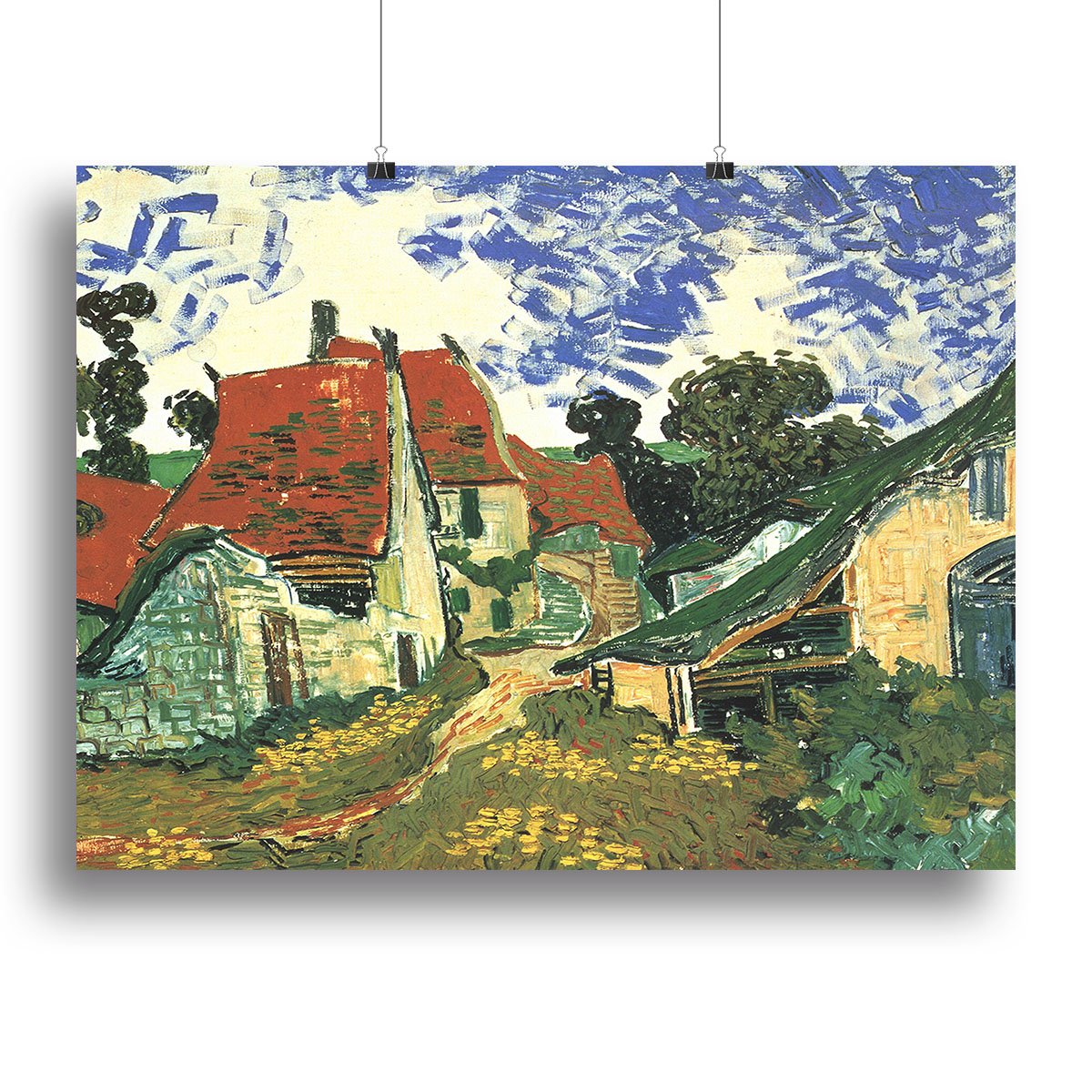 Villages Street in Auvers by Van Gogh Canvas Print or Poster