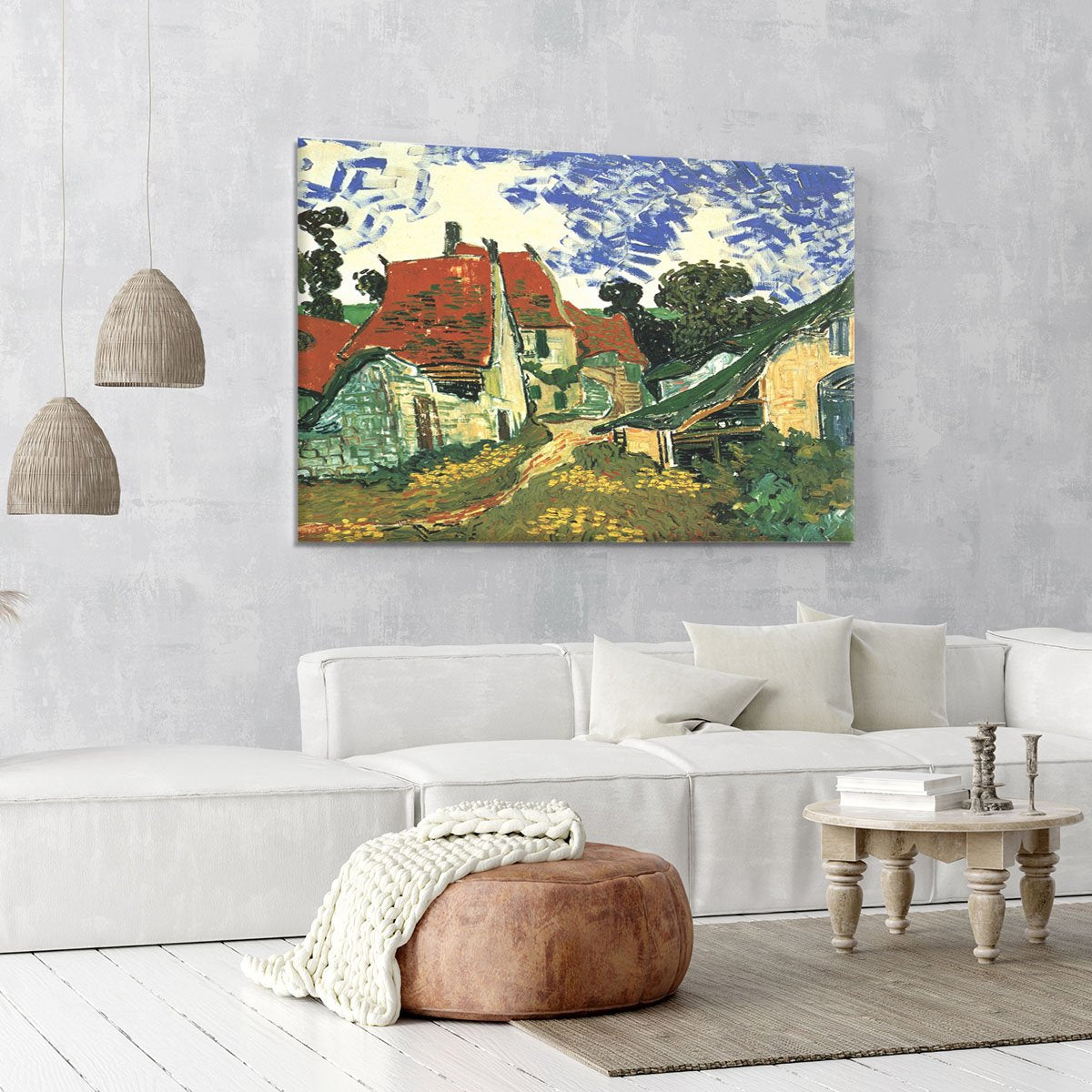 Villages Street in Auvers by Van Gogh Canvas Print or Poster