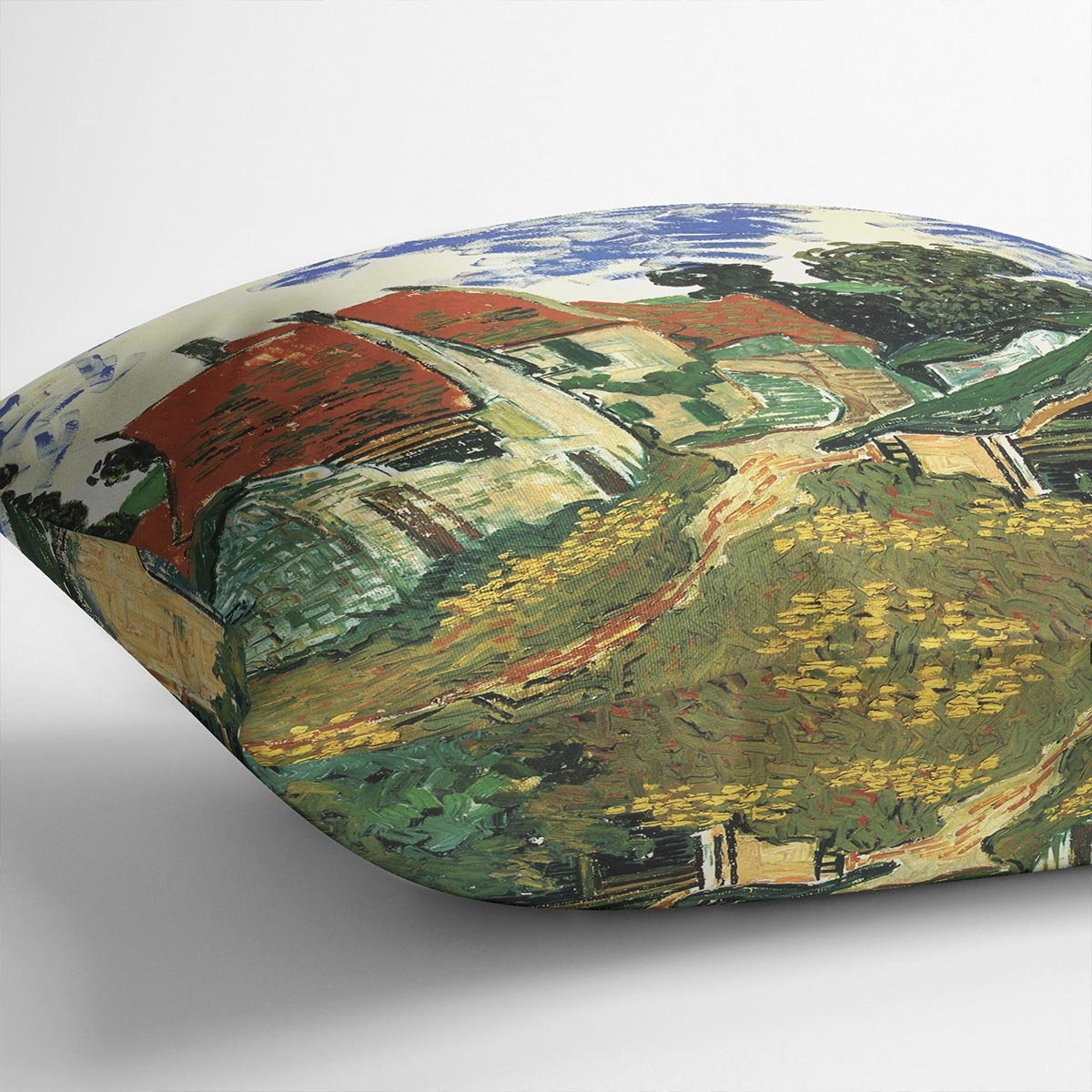 Villages Street in Auvers by Van Gogh Throw Pillow