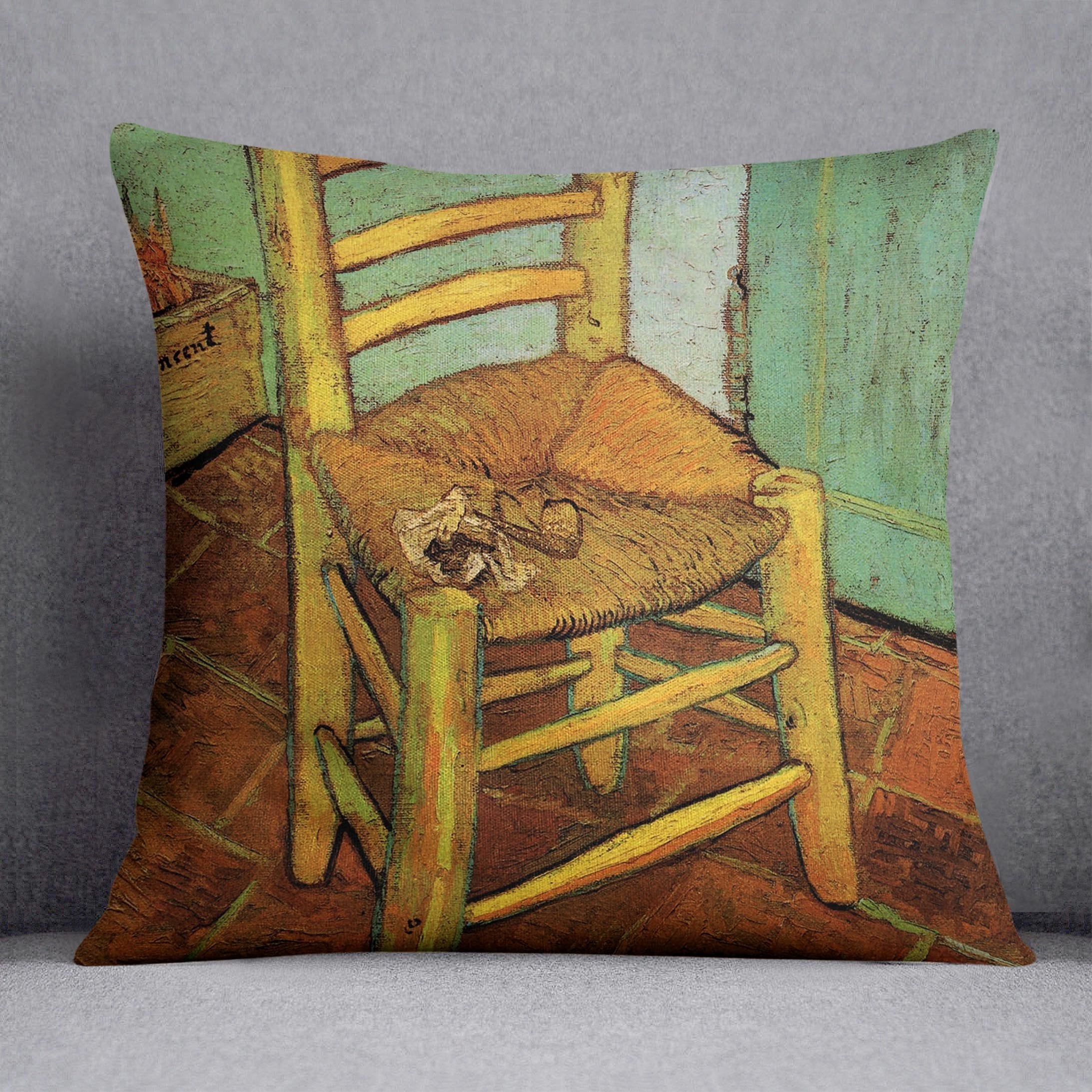 Vincent's Chair with His Pipe by Van Gogh Throw Pillow