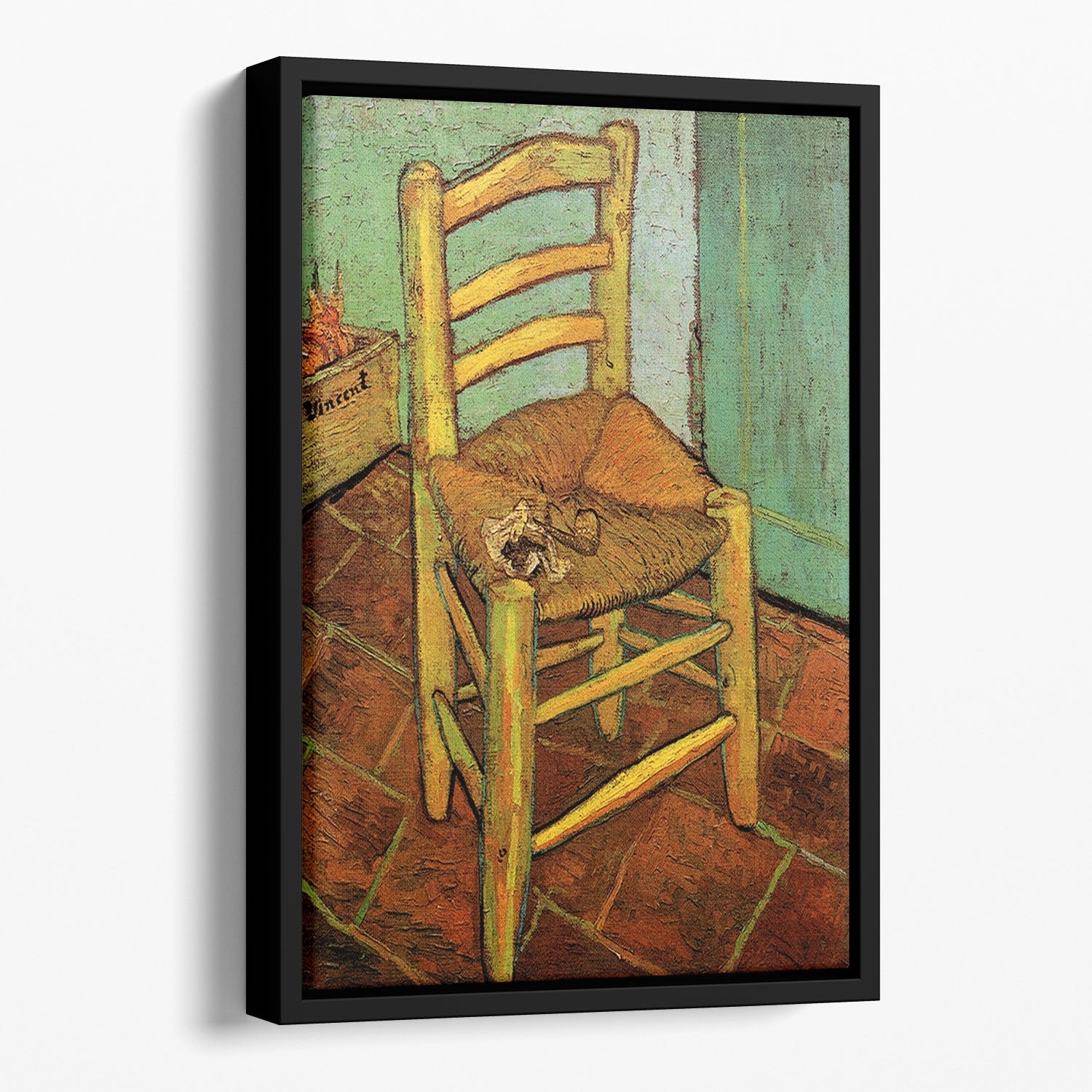 Vincent's Chair with His Pipe by Van Gogh Floating Framed Canvas