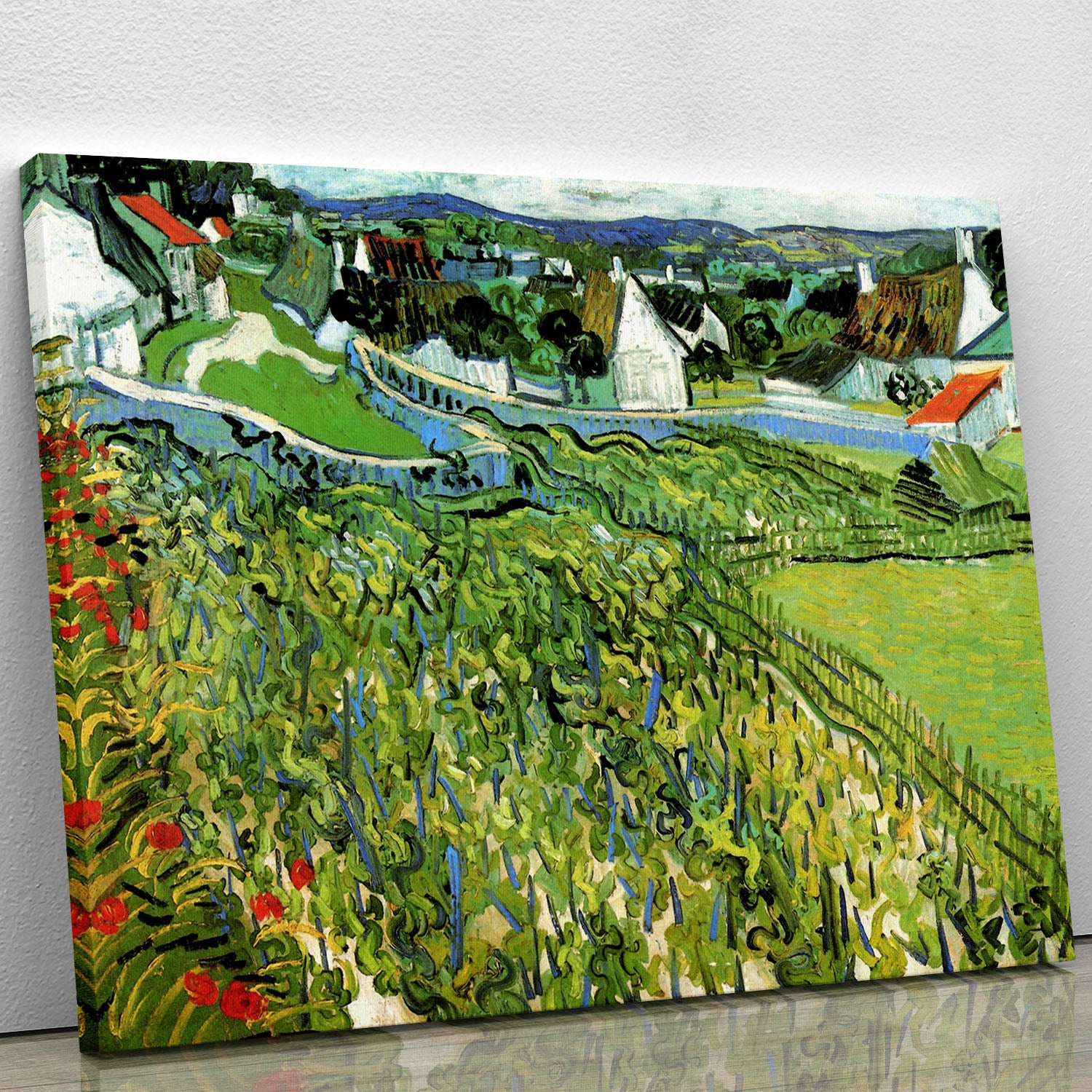 Vineyards with a View of Auvers by Van Gogh Canvas Print or Poster - Canvas Art Rocks - 1