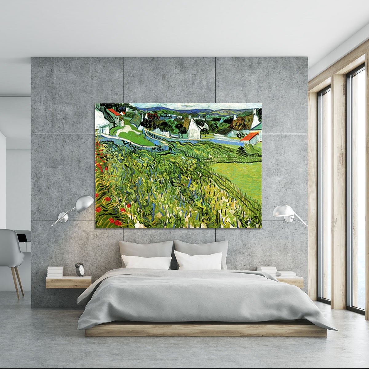 Vineyards with a View of Auvers by Van Gogh Canvas Print or Poster