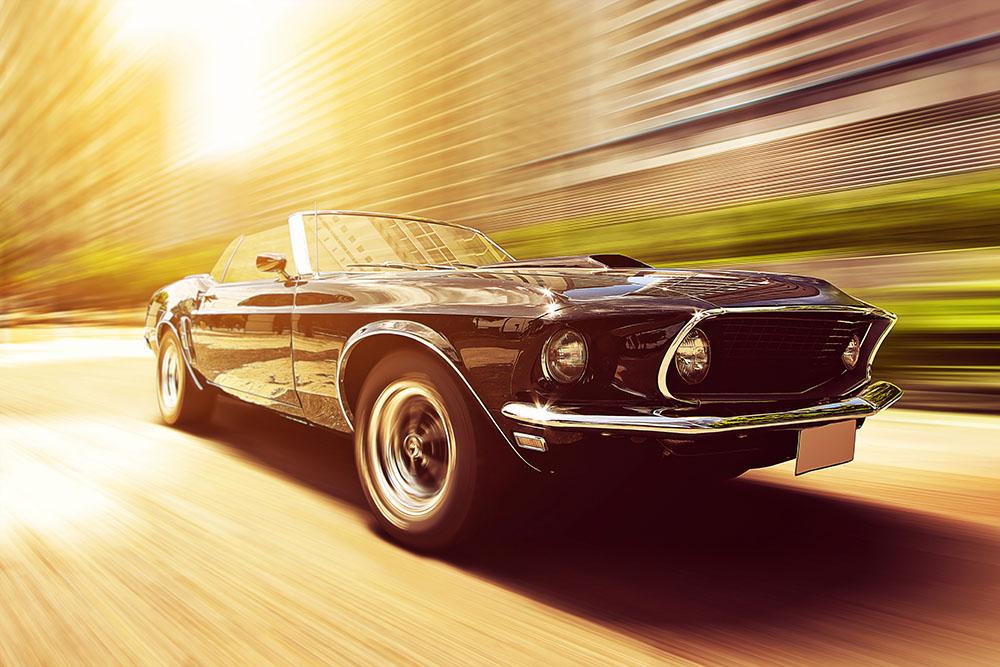 Vintage Car Wall Mural Wallpaper - Canvas Art Rocks - 1