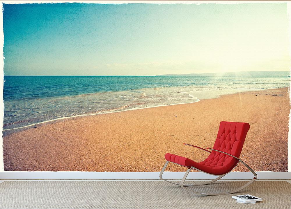 Vintage beach background Wall Mural Wallpaper - Canvas Art Rocks - 2