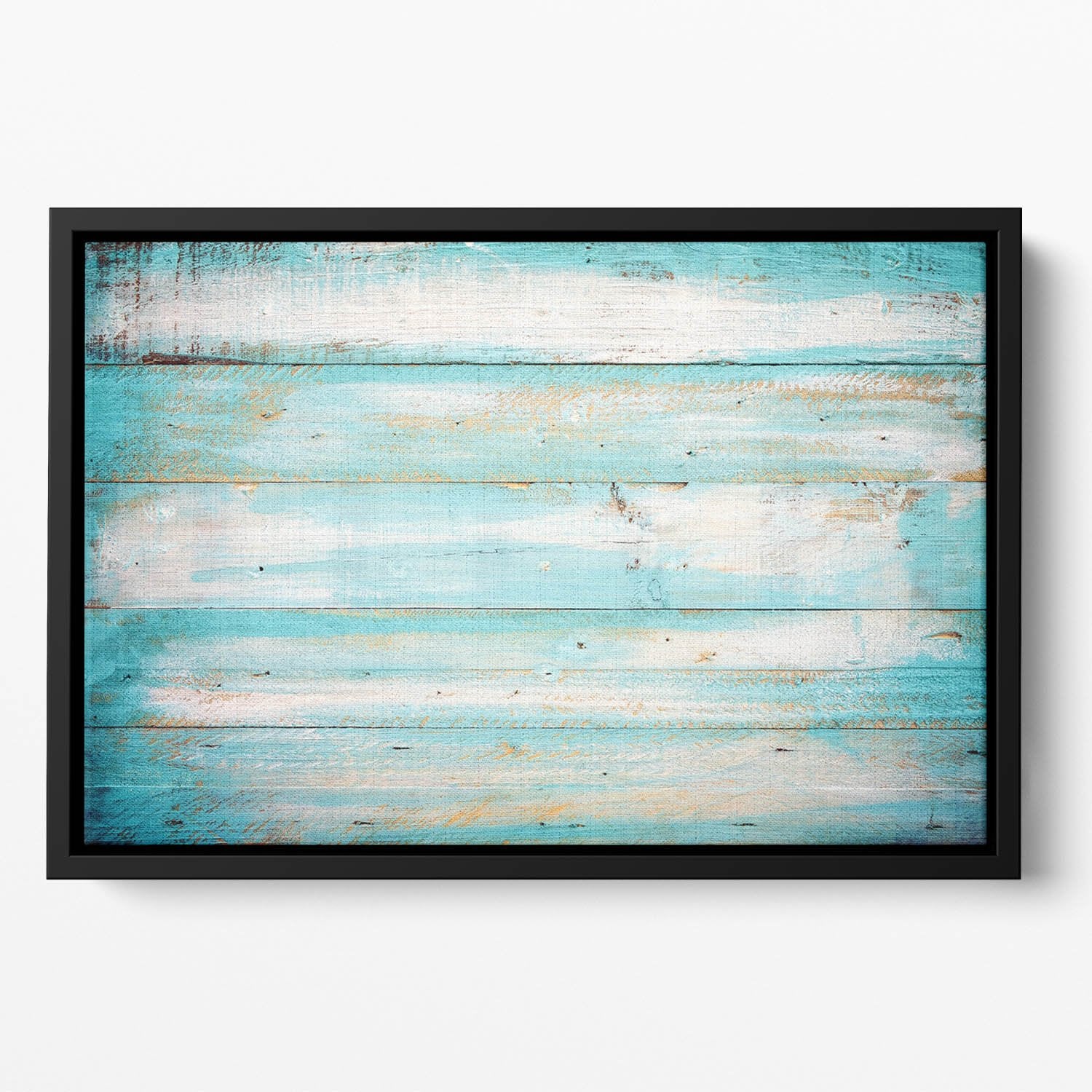 Vintage beach wood Floating Framed Canvas