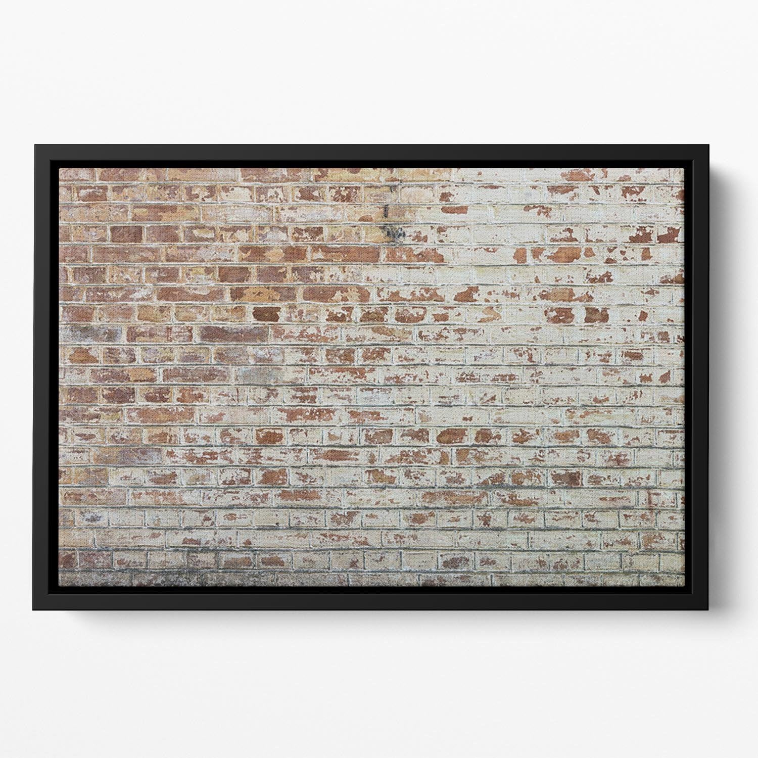 Vintage dirty brick wall Floating Framed Canvas - Canvas Art Rocks - 2