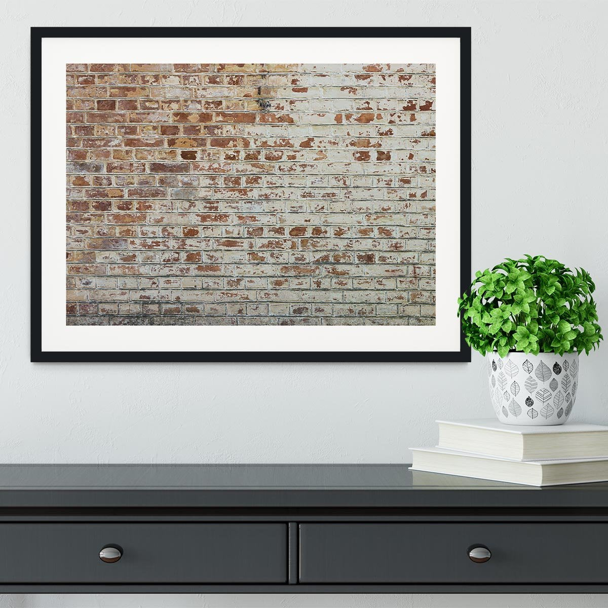 Vintage dirty brick wall Framed Print - Canvas Art Rocks - 1