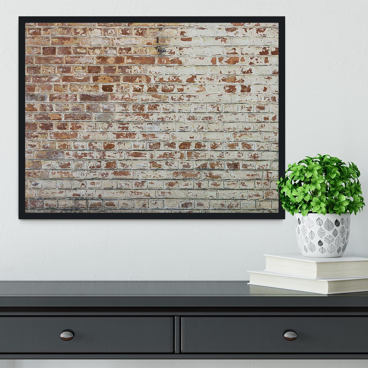 Vintage dirty brick wall Framed Print - Canvas Art Rocks - 2
