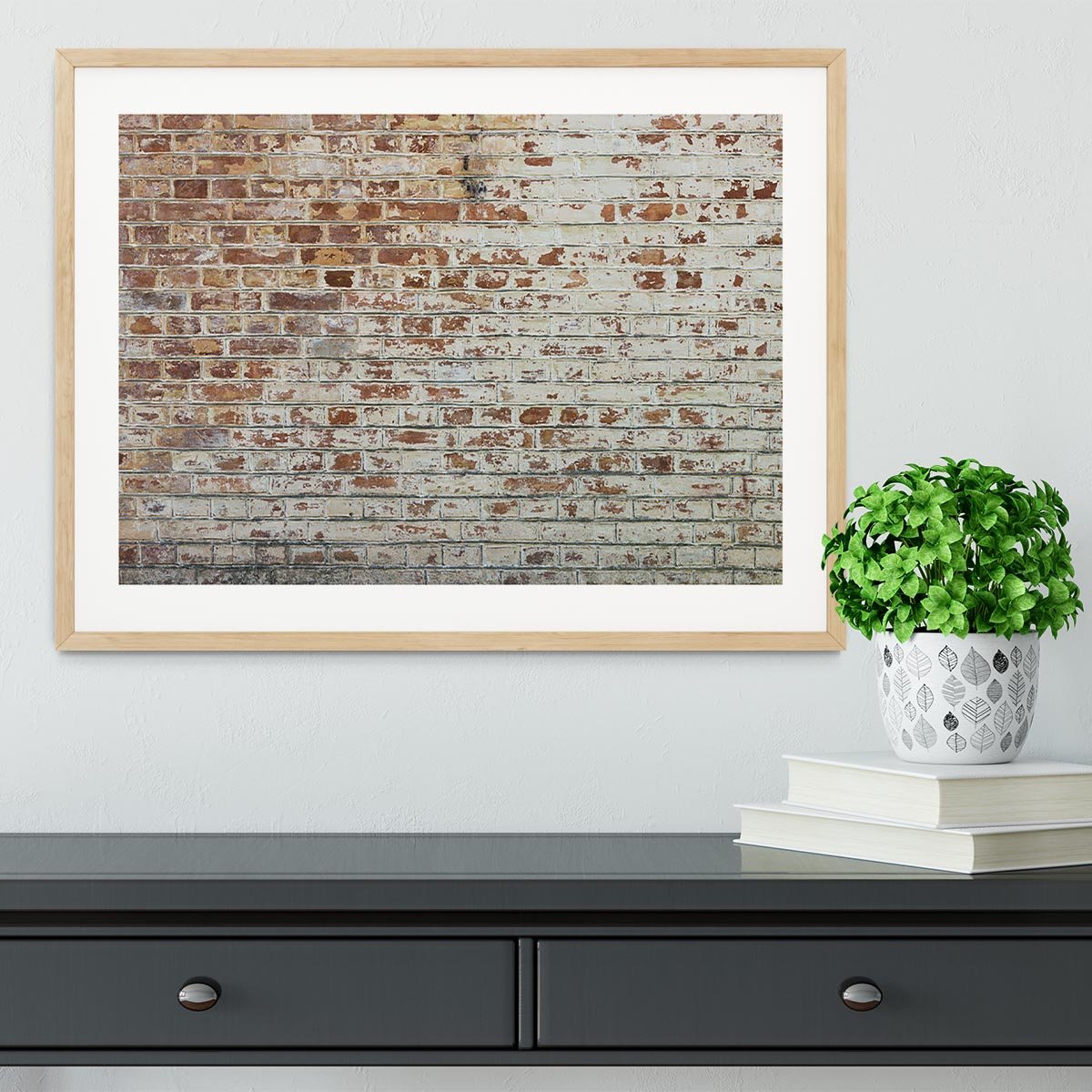 Vintage dirty brick wall Framed Print - Canvas Art Rocks - 3