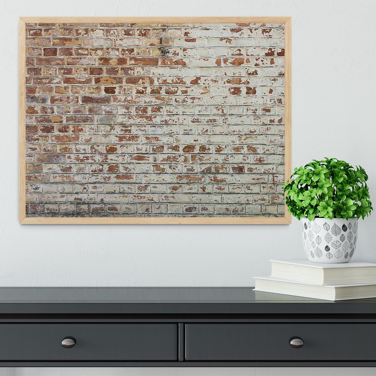 Vintage dirty brick wall Framed Print - Canvas Art Rocks - 4