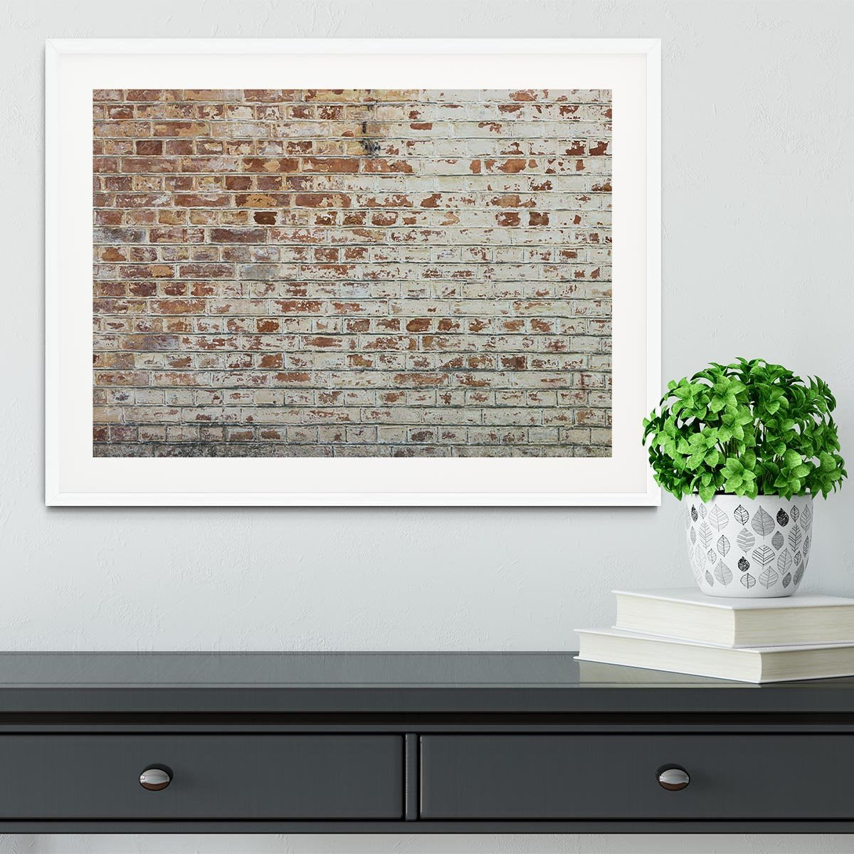 Vintage dirty brick wall Framed Print - Canvas Art Rocks - 5