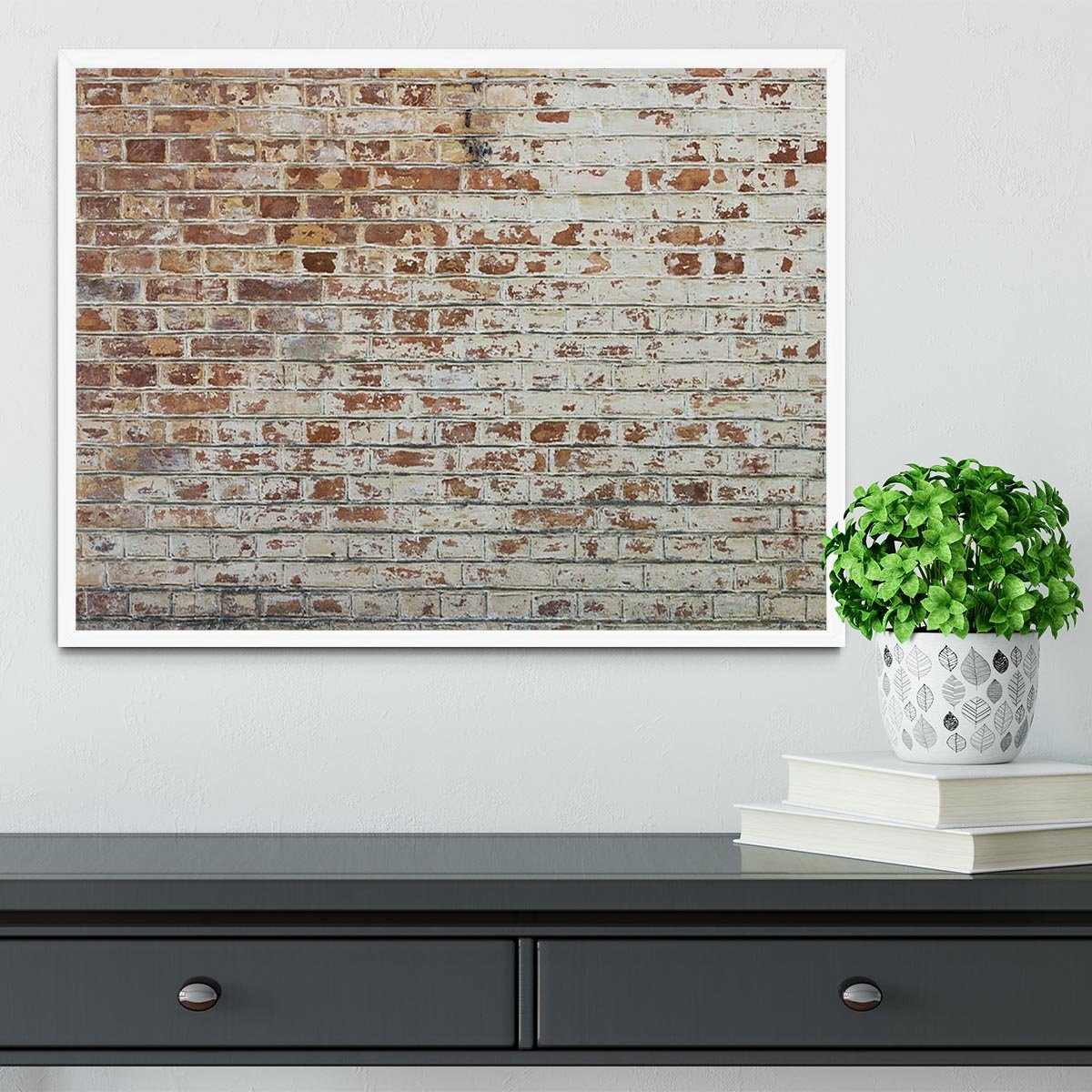 Vintage dirty brick wall Framed Print - Canvas Art Rocks -6