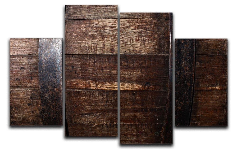 Vintage texture of oak barrel 4 Split Panel Canvas  - Canvas Art Rocks - 1