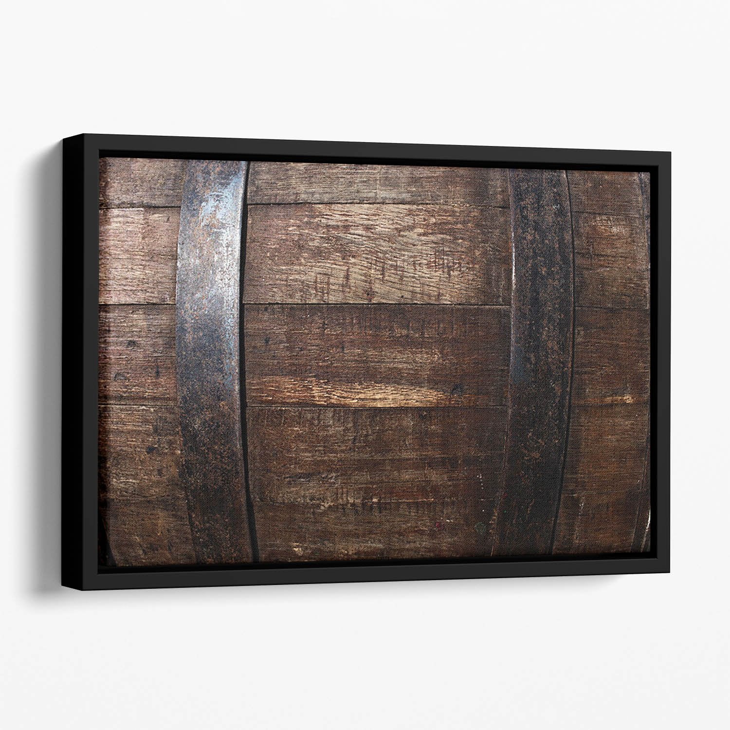 Vintage texture of oak barrel Floating Framed Canvas