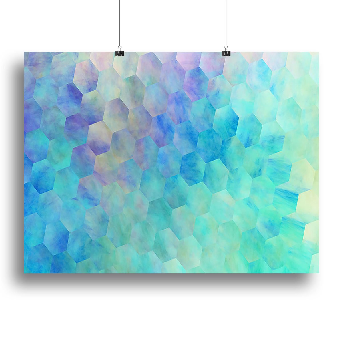 Violet and Blue Hexagons Canvas Print or Poster