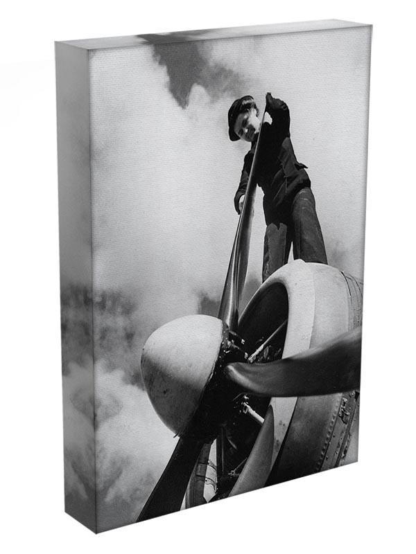 WW2 Oiling the propeller blade Canvas Print or Poster - Canvas Art Rocks - 3