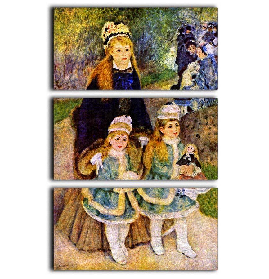 Walk 2 by Renoir 3 Split Panel Canvas Print - Canvas Art Rocks - 1
