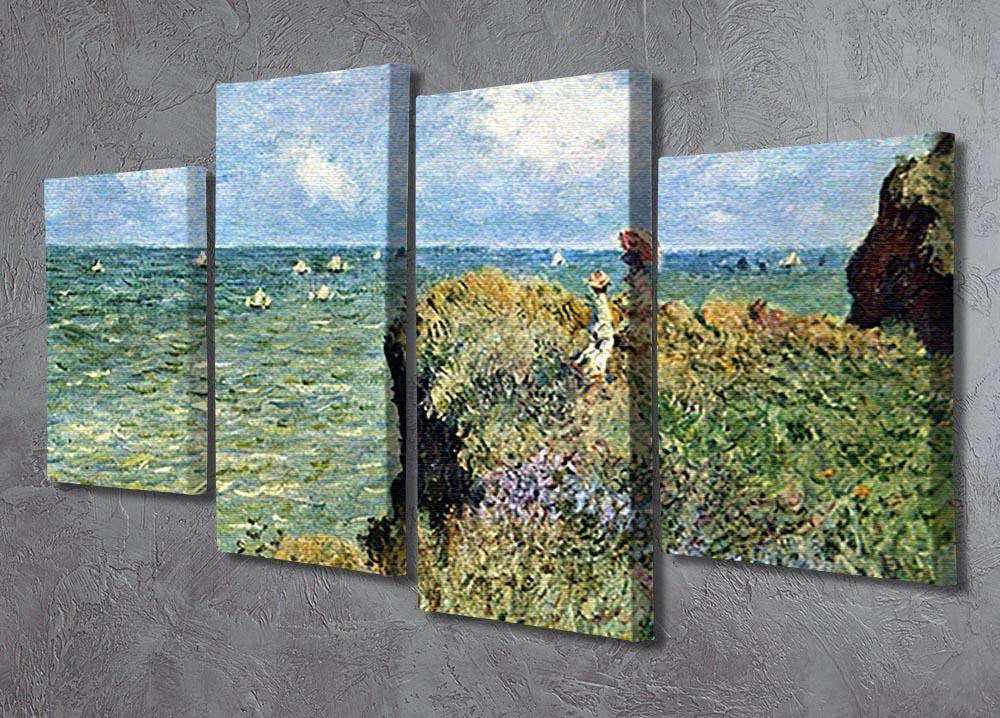 Walk on the cliffs by Monet 4 Split Panel Canvas - Canvas Art Rocks - 2