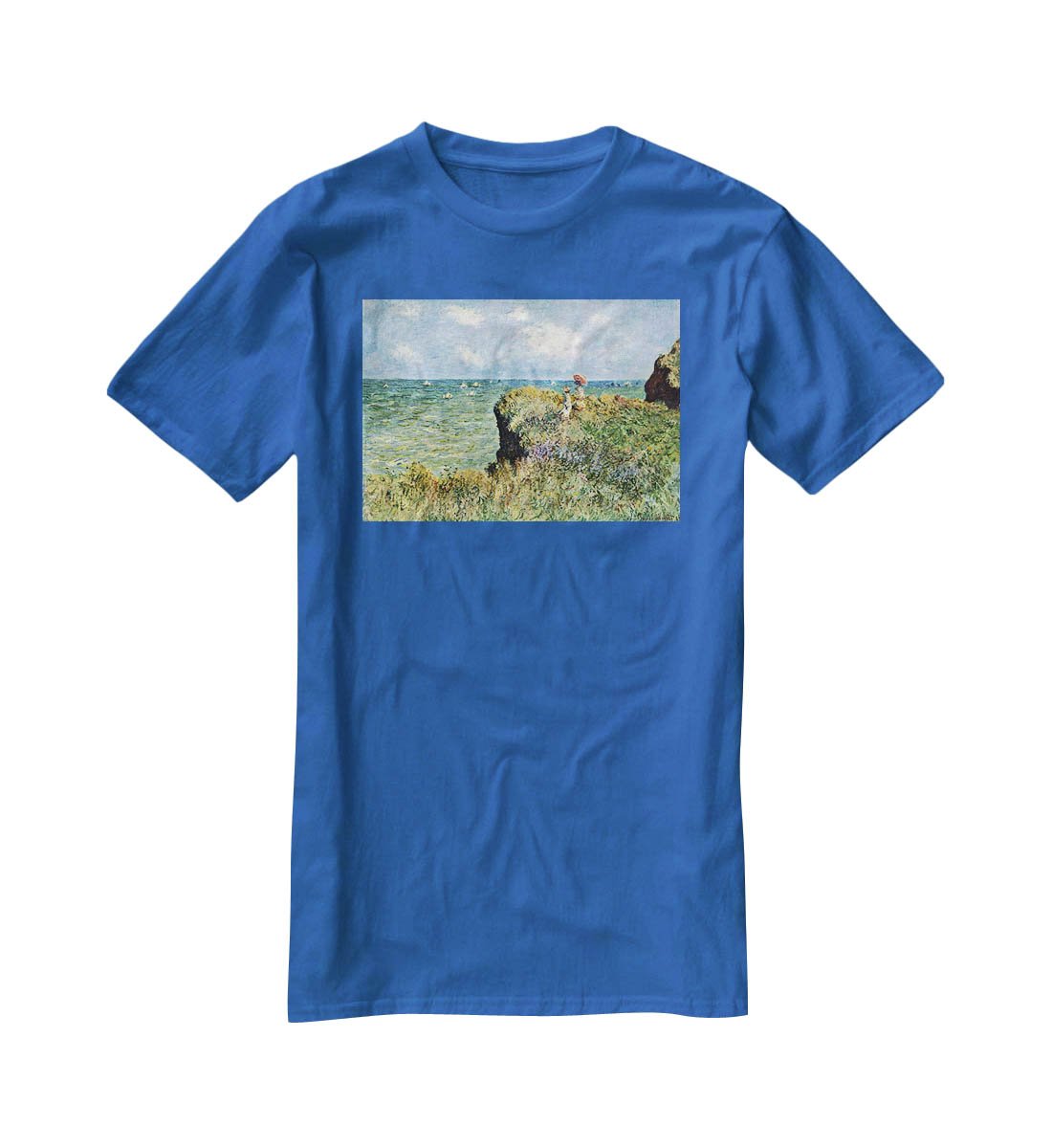Walk on the cliffs by Monet T-Shirt - Canvas Art Rocks - 2