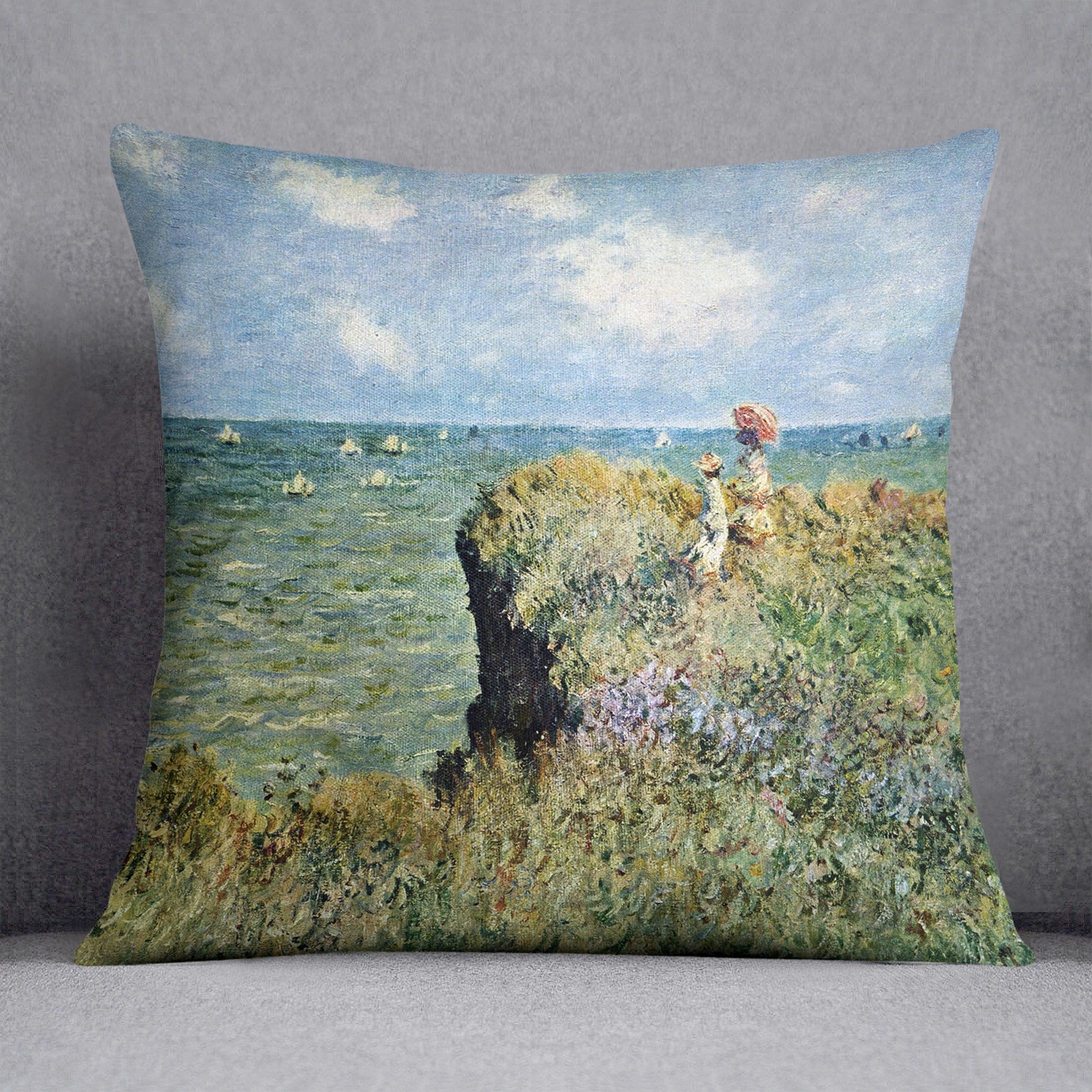Walk on the cliffs by Monet Throw Pillow