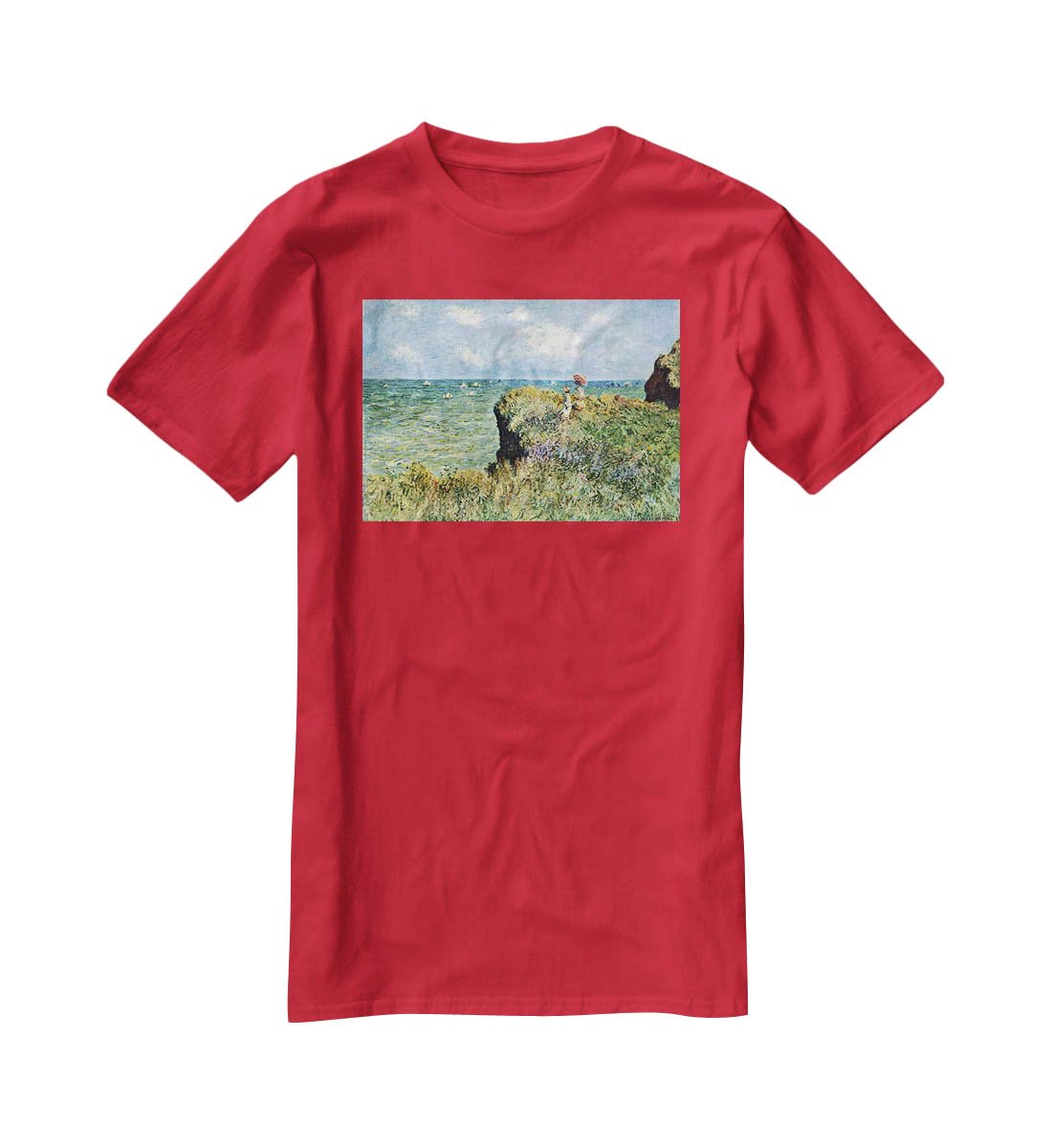 Walk on the cliffs by Monet T-Shirt - Canvas Art Rocks - 4