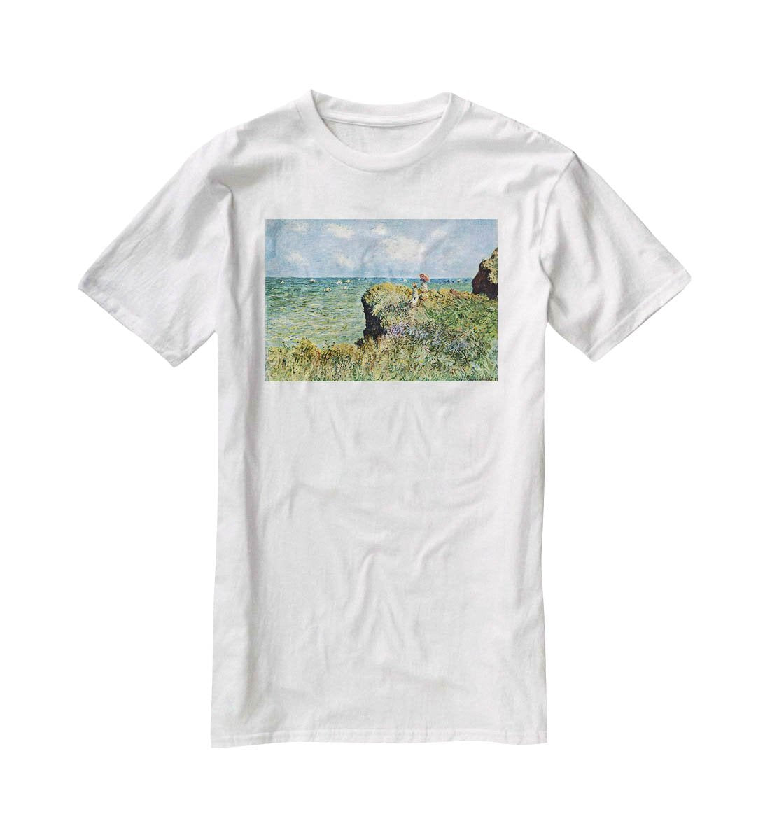 Walk on the cliffs by Monet T-Shirt - Canvas Art Rocks - 5