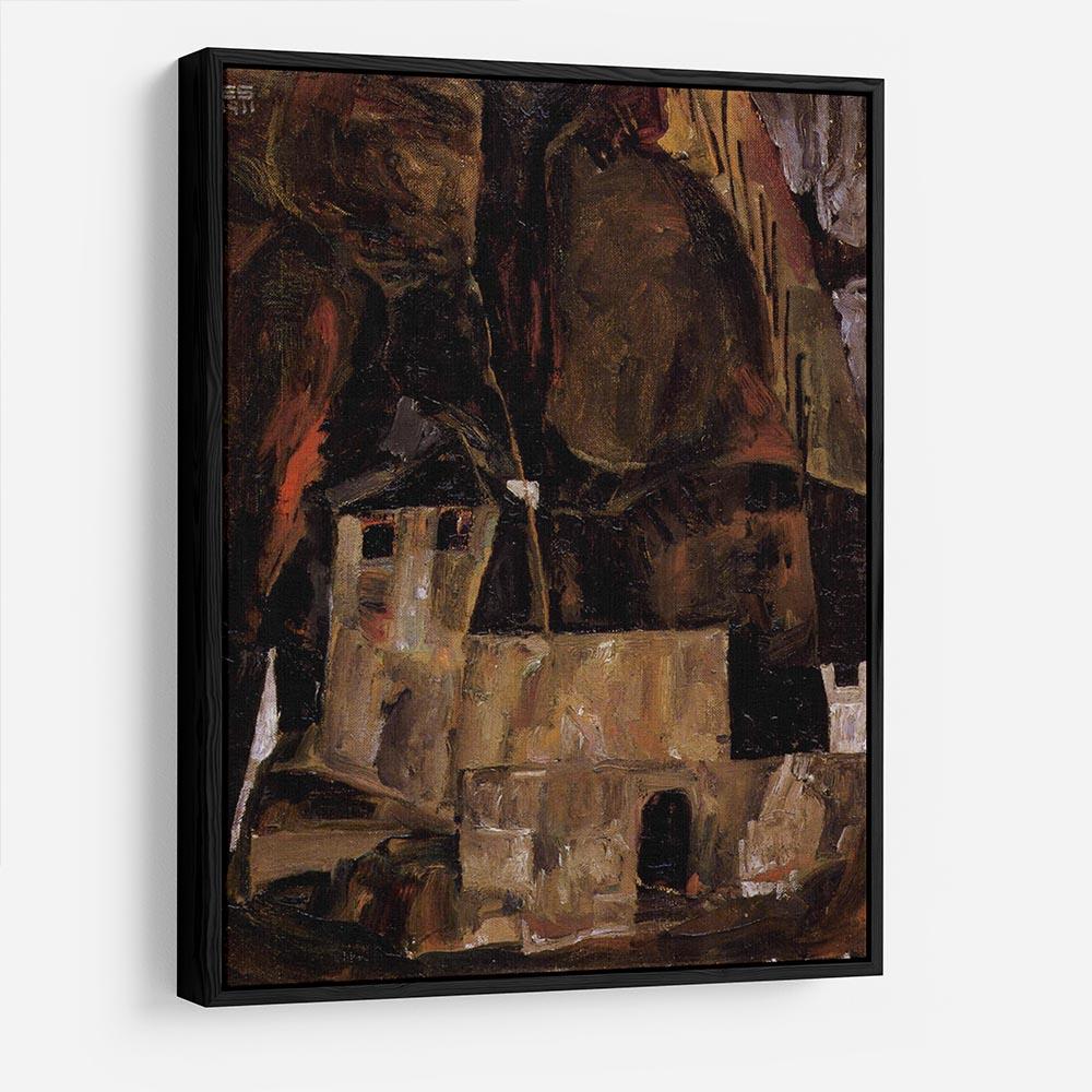Wall and house and terrain with fence by Egon Schiele HD Metal Print - Canvas Art Rocks - 6